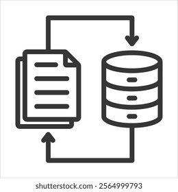 Modes Data Collection Outline Icon Vector Illustration