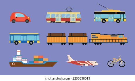Modes of transport from bike to plane
