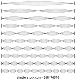 Modes of vibration of a string fixed at both ends