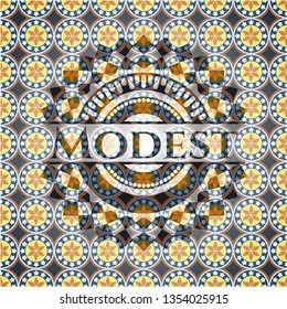 Modest arabic style badge. Arabesque decoration.