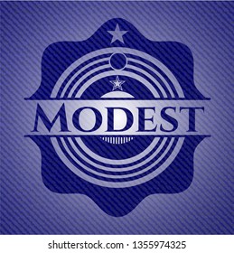 Modest badge with denim background