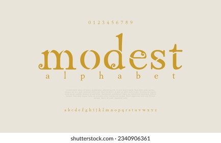 Modest creative vintage alphabet font. Digital abstract moslem, futuristic, fashion, sport, minimal technology typography. Simple numeric vector illustration