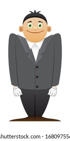 Modest office man isolated on white background
