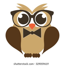 modest owl glasses vector