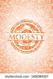 Modesty abstract orange mosaic emblem