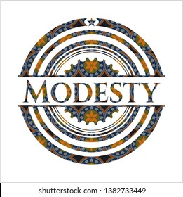 Modesty arabic style emblem. Arabesque decoration.