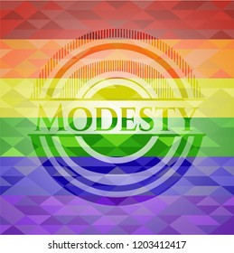 Modesty lgbt colors emblem 