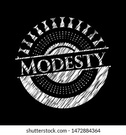 Modesty on blackboard. Vector Illustration. Detailed.