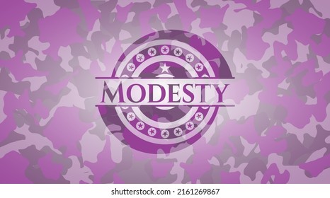 Modesty pink on camo pattern. Vector Illustration. Detailed. 