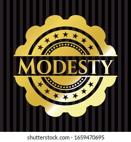 Modesto emblema brillante. Ilustración vectorial. Detallado.