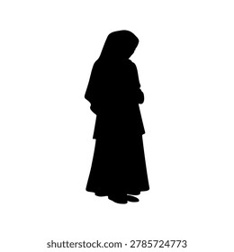 Modesty silhouette vector flat design on white background.

