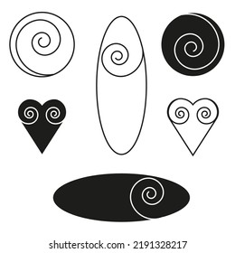 Formas geométricas diferentes. Colección de ilusiones ópticas. Ilustración vectorial. Imagen de archivo. 