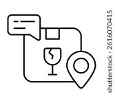 Modifiable icon of fragile parcel