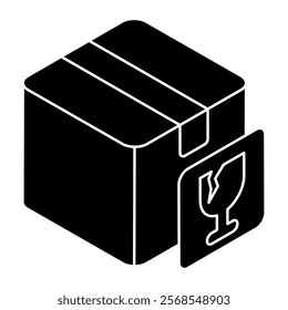 Modifiable icon of fragile parcel