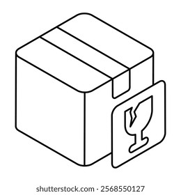 Modifiable icon of fragile parcel