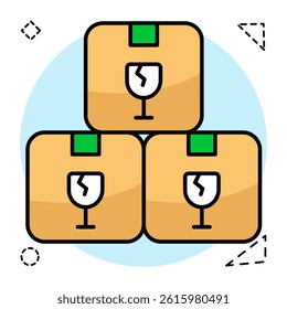 Modifiable icon of fragile parcel