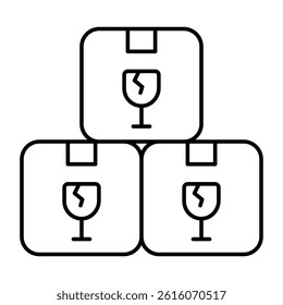 Modifiable icon of fragile parcel