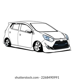 modification car black and white vector design