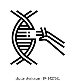 modification and construction genetic molecule line icon vector. modification and construction genetic molecule sign. isolated contour symbol black illustration