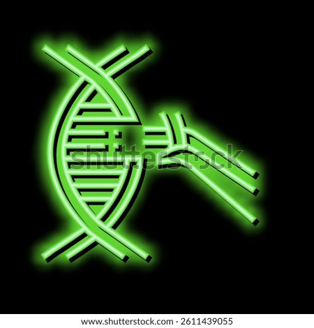 modification and construction genetic molecule neon light sign vector. modification and construction genetic molecule illustration