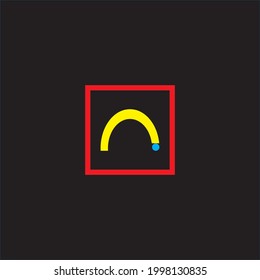 modification of the letter "n" combined with a box shape as a frame with a black background, can be used as a logo, initials or other designs

