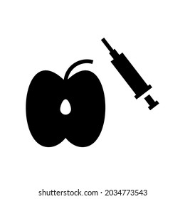 verändertes Apfelsymbol oder Logo einzeln auf Zeichen, Vektorgrafik - hochwertige Vektorsymbole in schwarzem Stil
