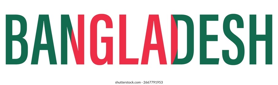 Geänderter Bangladesch-Text mit Flagge.