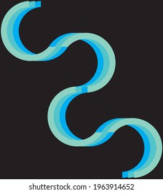 modified circle shape with blue gradations, forming DNA strands, can be used for the design of t-shirts, business cards, book covers