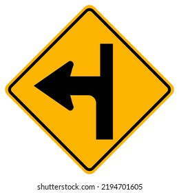 Modified Intersection Left Symbol Sign, Vector Illustration, Isolated On White Background Label .EPS10 