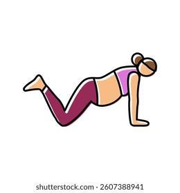 modified plank pregnant fitness color icon vector. modified plank pregnant fitness sign. isolated symbol illustration