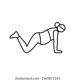 modified plank pregnant fitness line icon vector. modified plank pregnant fitness sign. isolated contour symbol black illustration