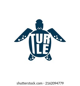 Modified tortoise shell silhouette design logo Sea animal design template