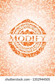 Modify abstract orange mosaic emblem
