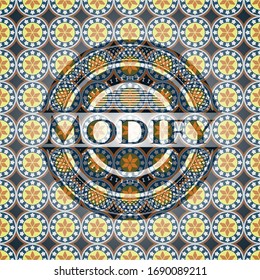 Modify arabic style emblem. Arabesque decoration.