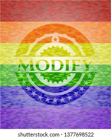 Modify emblem on mosaic background with the colors of the LGBT flag