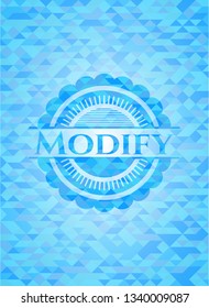 Modify light blue emblem with mosaic background