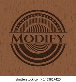 Modify retro style wooden emblem. Vector Illustration.