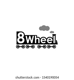modify the text so that it depicts the logo of an eight-wheeled locomotive