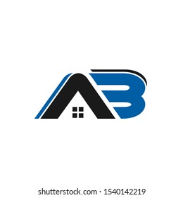 modifying the letter "AB" into a building, the concept is very suitable for logo apartments, buildings, and architecture
