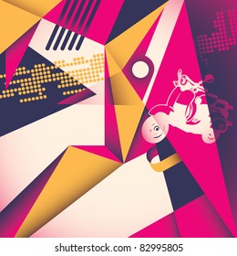 Modish abstract illustration. Vector illustration.