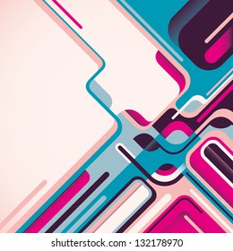 Modish abstraction with colorful shapes. Vector illustration.