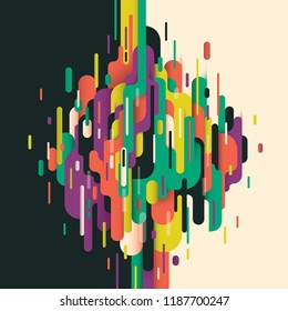 Abstracción moda en estilo retro. Ilustración vectorial.