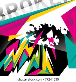 Modish designed abstraction in color. Vector illustration.