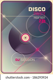 Modish disco party poster. Vector illustration.