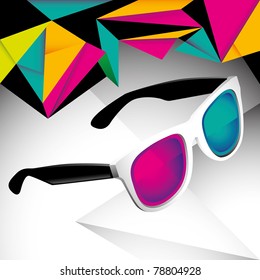 Modish funny background with sunglasses. Vector illustration.