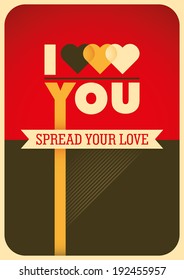 Modish love poster. Vector illustration.