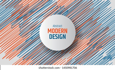 Modish style abstract background with colorful strip shapes. Vector illustration.