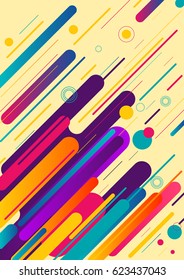 Modish style abstract background with colorful rounded shapes. Vector illustration.