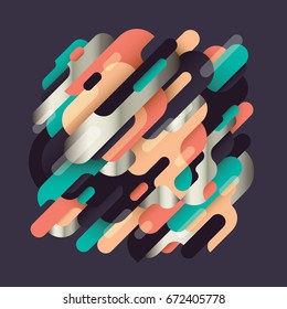 Modish style abstract composition, made of various designed shapes. Vector illustration.