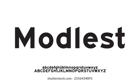 Modlest, Modern minimal abstract alphabet fonts. Typography technology, electronic, movie, digital, music, future, logo creative font. vector illustration
